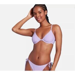 Wild Fable Lilac Purple String Bikini Medium Underwire Low Rise High Leg Cheeky